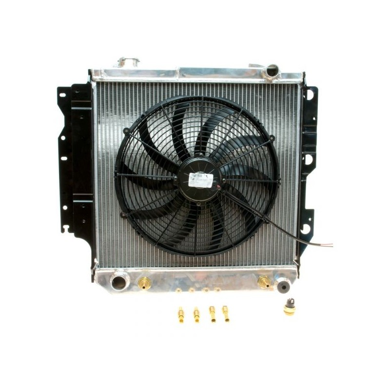 Radiatore acqua aluminium  con Ventola elettrica Jeep Wrangler TJ