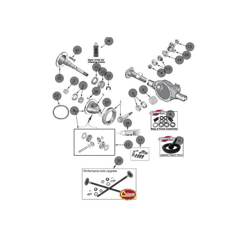 ASSALE POSTERIORE D35 WRANGLER TJ-YJ-XJ-ZJ