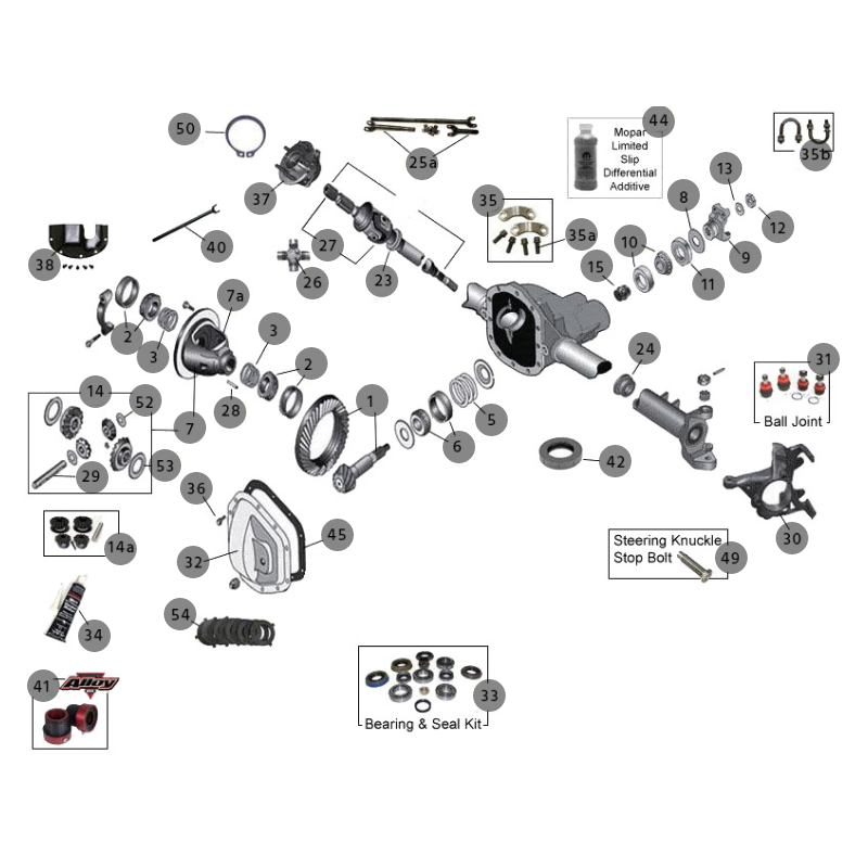 ASSALE ANTERIORE DANA 30 WRANGLER TJ-ZJ