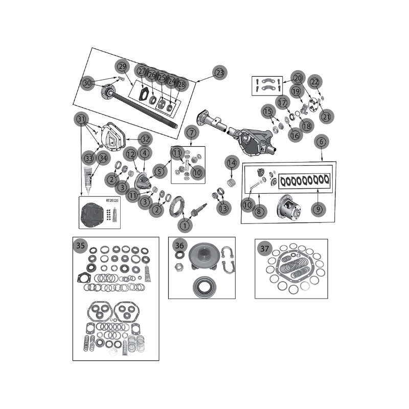 ASSALE POSTERIORE DANA 44 WRANGLER TJ