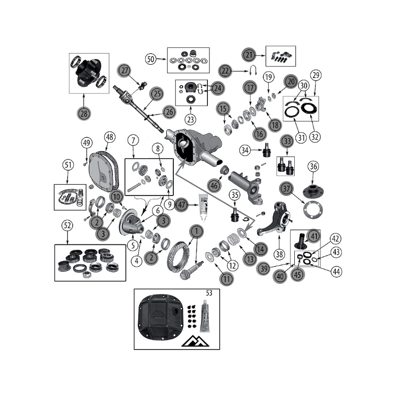 ASSALE ANTERIORE DANA 30 CJ