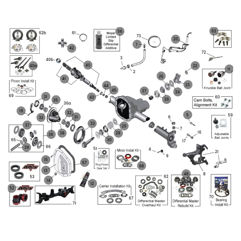 ASSALE ANTERIORE D30 JEEP WRANGLER JK