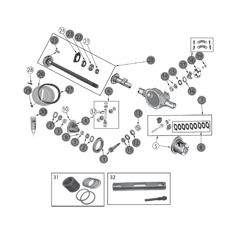 ASSALE POSTERIORE DANA35 JEEP CHEROKEE KJ