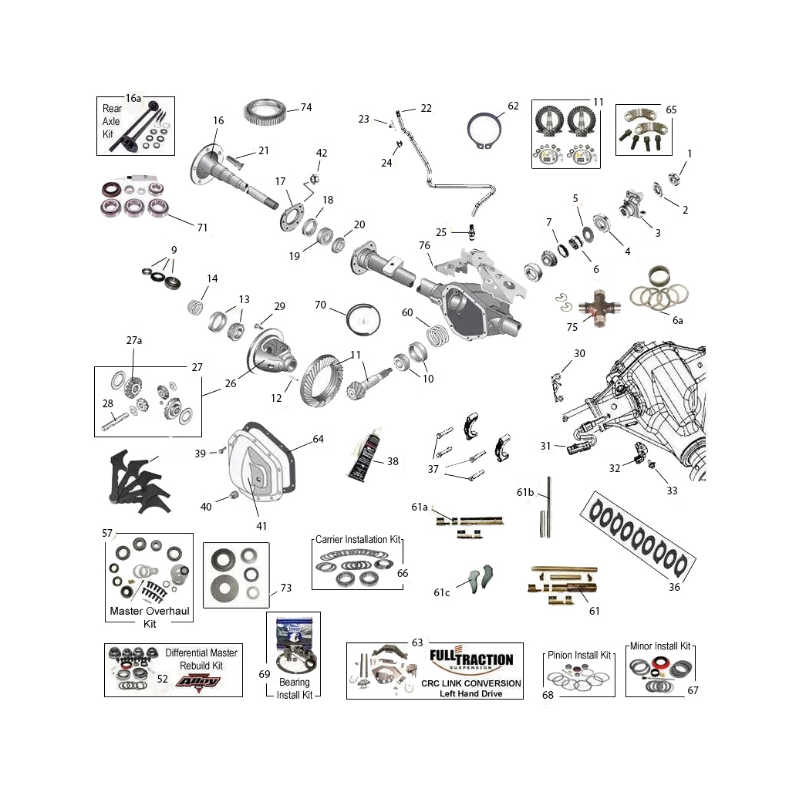 ASSALE POSTERIORE DANA 44 JEEP WRANGLER JK