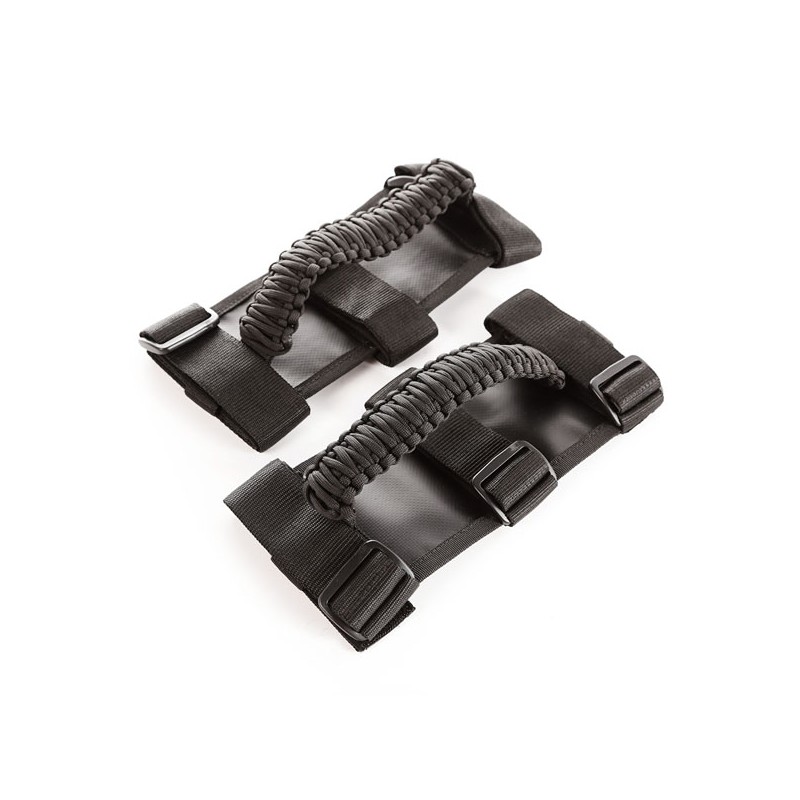 Paracord Grab Handles, Black/Black Pair