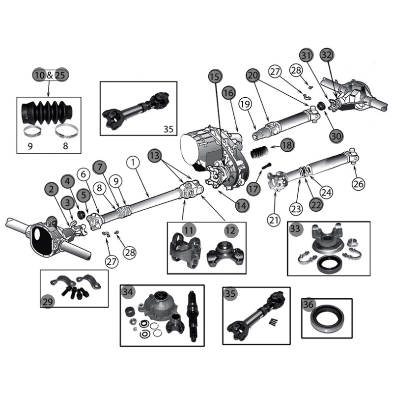 ALBERO DI TRASMISSIONE WRANGLER TJ